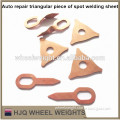 Auto repair triangular piece of spot welding sheet